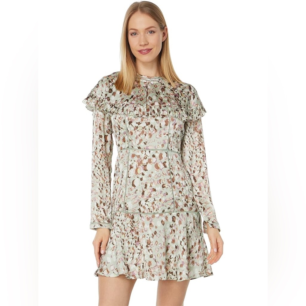 NWT Ted Baker Orrsett Long Sleeve Ruffle Mini dress 1